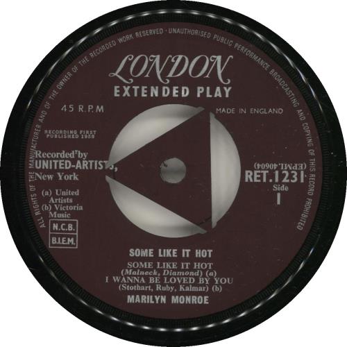 Marilyn Monroe Some Like It Hot EP - 1st 7" vinyl single (7 inch record / 45) UK MLN07SO696283