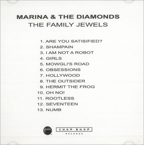 Marina & The Diamonds The Family Jewels CD-R acetate US M3UCRTH508776