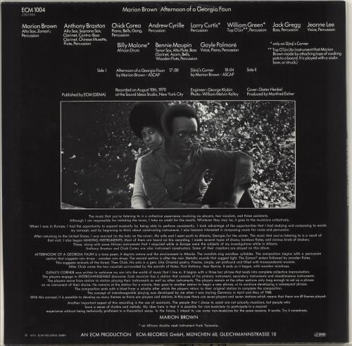Marion Brown Afternoon Of A Georgia Faun vinyl LP album (LP record) German MQJLPAF707495