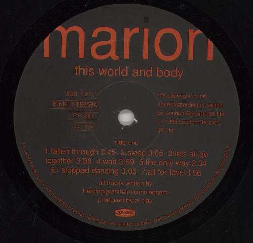 Marion This World And Body vinyl LP album (LP record) UK MRILPTH863247