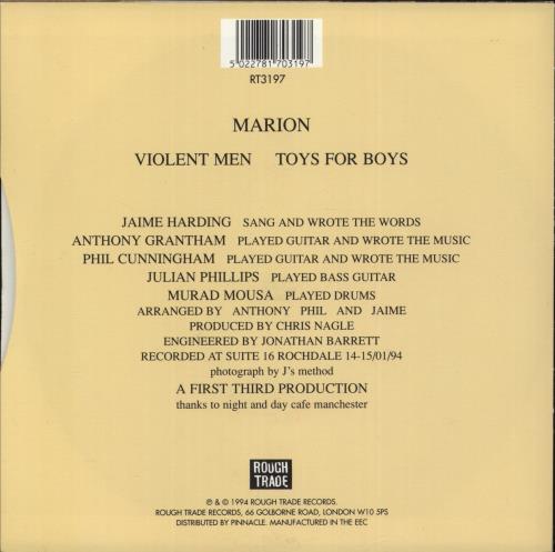 Marion Violent Men 7" vinyl single (7 inch record / 45) UK MRI07VI70389