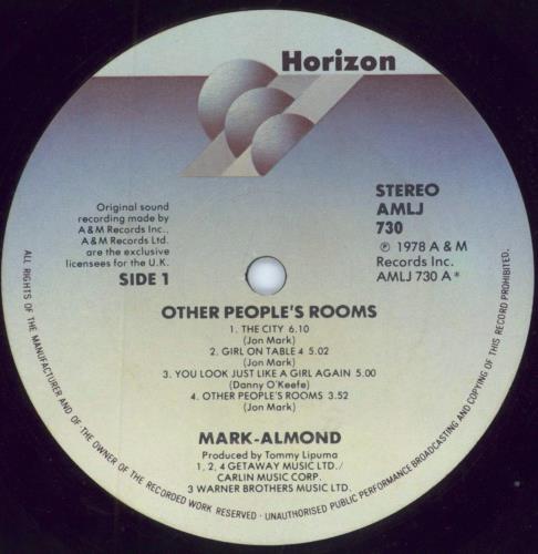 Mark-Almond Other Peoples Rooms vinyl LP album (LP record) UK MRALPOT290231