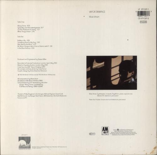 Mark Isham Vapor Drawings vinyl LP album (LP record) German MGVLPVA626137