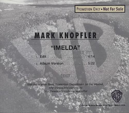 Mark Knopfler Imelda CD single (CD5 / 5") US KNOC5IM72622