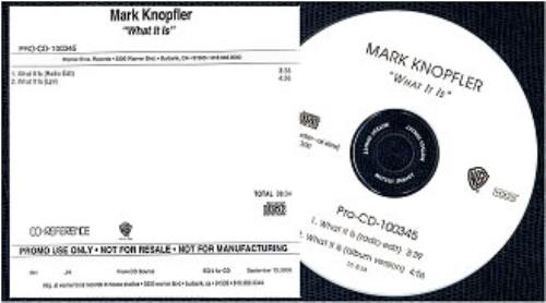 Mark Knopfler What It Is CD-R acetate US KNOCRWH165342