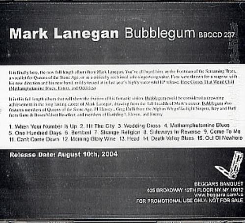 Mark Lanegan Bubblegum CD album (CDLP) US KGNCDBU296294