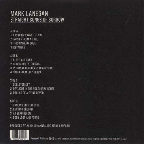 Mark Lanegan Straight Songs Of Sorrow - 180gm 2-LP vinyl record set (Double LP Album) UK KGN2LST865048