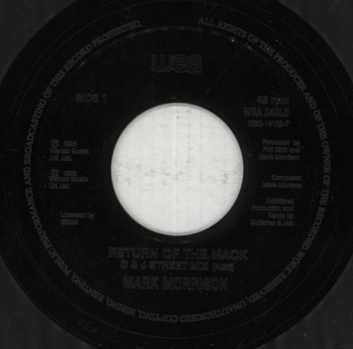 Mark Morrison Return Of The Mack 7" vinyl single (7 inch record / 45) UK MMS07RE855240