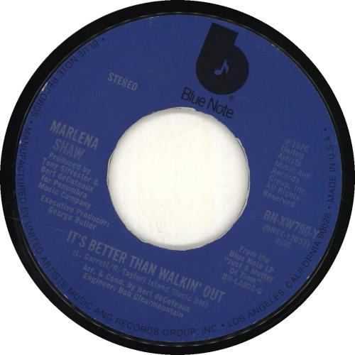 Marlena Shaw It's Better Than Walkin' Out 7" vinyl single (7 inch record / 45) US 4MS07IT690143
