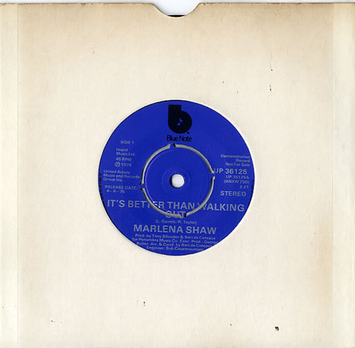 Marlena Shaw It's Better Than Walking Out - Demo 7" vinyl single (7 inch record / 45) UK 4MS07IT594103
