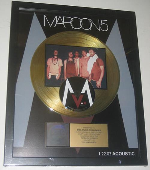 Maroon 5 1.22.03 Acoustic award disc US MR5AWAC337335