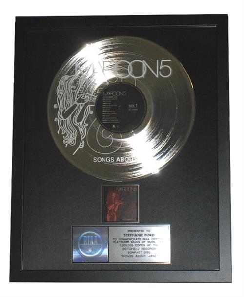 Maroon 5 Songs About Jane award disc US MR5AWSO425821