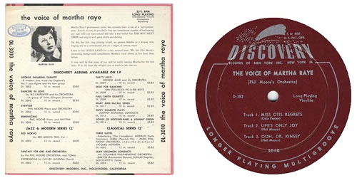 Martha Raye The Voice Of Martha Raye 10" vinyl single (10 inch record) US MR610TH381990