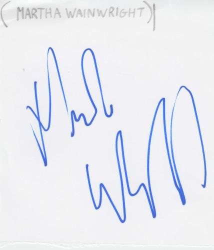 Martha Wainwright Autograph memorabilia UK MWAMMAU713549