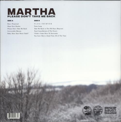 Martha Please Don't Take Me Back - Blue Vinyl vinyl LP album (LP record) US 8AZLPPL871379