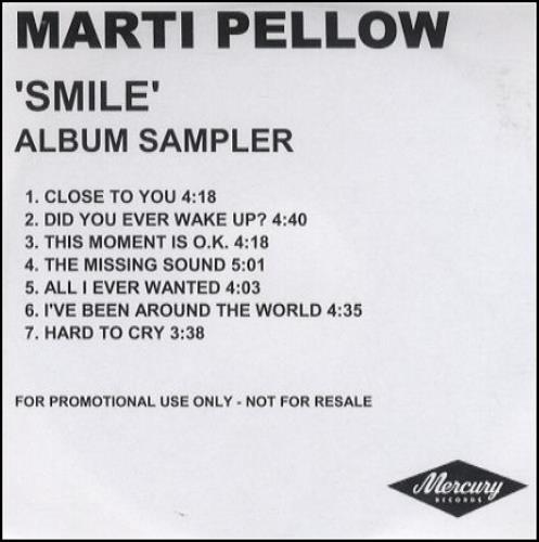 Marti Pellow Smile Album Sampler CD-R acetate UK RTYCRSM188304