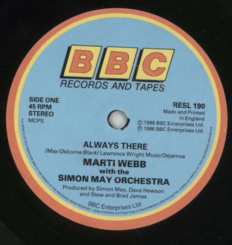 Marti Webb Always There 7" vinyl single (7 inch record / 45) UK MWB07AL628548