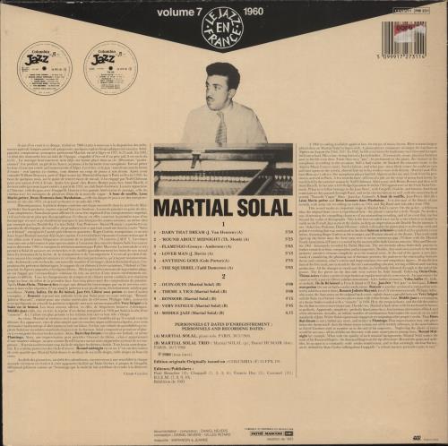Martial Solal Martial Solal - 1960 Tome 1 vinyl LP album (LP record) French MS4LPMA888409
