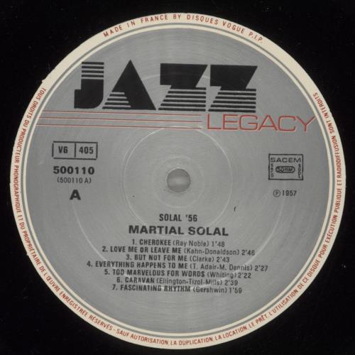 Martial Solal Solal 56 vinyl LP album (LP record) French MS4LPSO879869