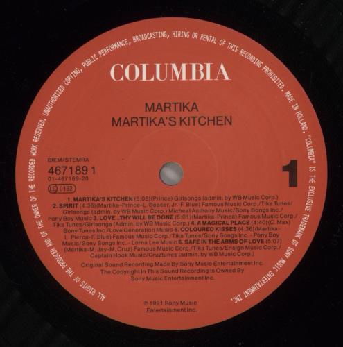 Martika Martika's Kitchen vinyl LP album (LP record) UK MTKLPMA882164
