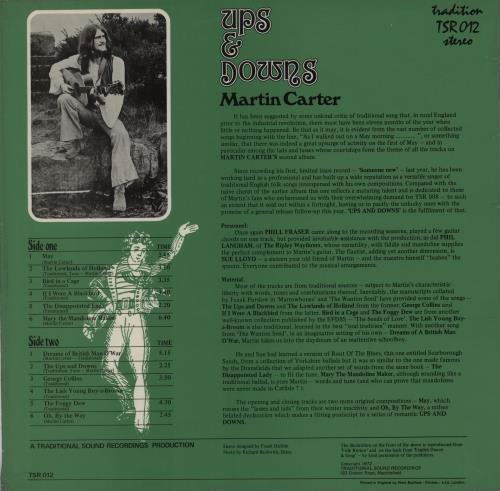 Martin Carter Ups & Downs vinyl LP album (LP record) UK 1A9LPUP757360