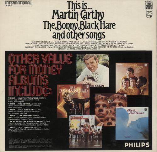 Martin Carthy The Bonny Black Hare And Other Songs vinyl LP album (LP record) UK CAYLPTH63519