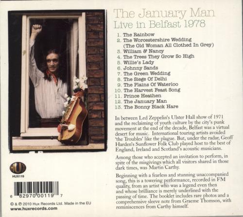 Martin Carthy The January Man Live In Belfast 1978 CD album (CDLP) UK CAYCDTH870521