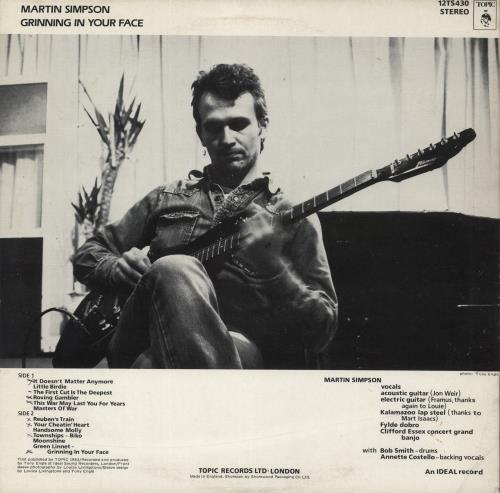 Martin Simpson Grinning In Your Face vinyl LP album (LP record) UK MTQLPGR543762