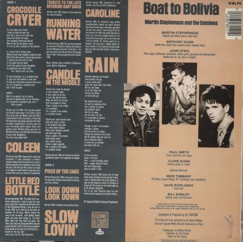Martin Stephenson & The Daintees Boat To Bolivia vinyl LP album (LP record) UK M&DLPBO216992