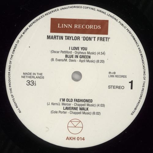 Martin Taylor Don't Fret - EX vinyl LP album (LP record) UK M7RLPDO885779