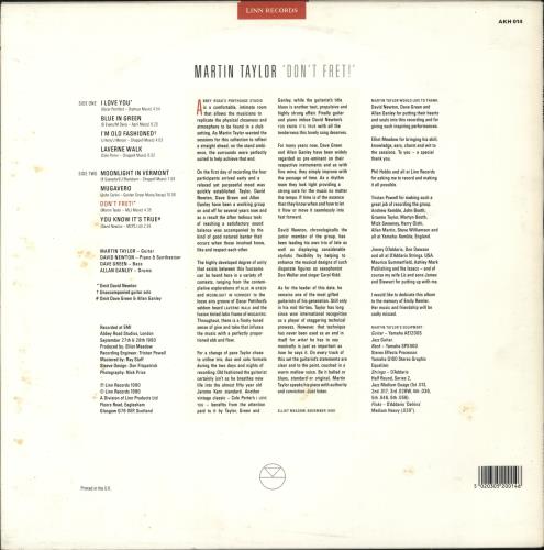 Martin Taylor Don't Fret - EX vinyl LP album (LP record) UK M7RLPDO885779