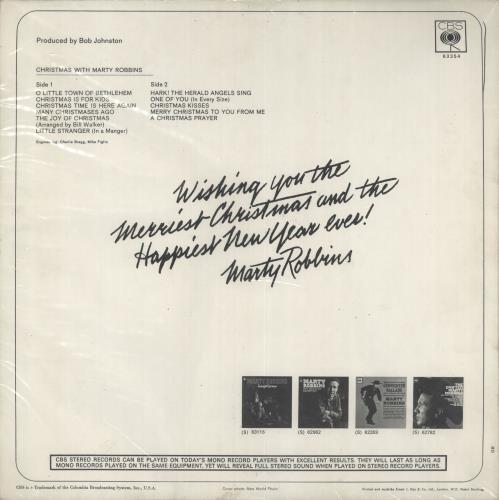 Marty Robbins Christmas With Marty Robbins vinyl LP album (LP record) UK M/RLPCH644117