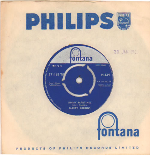 Marty Robbins Jimmy Martinez 7" vinyl single (7 inch record / 45) UK M/R07JI642348