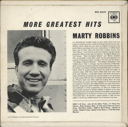 Marty Robbins More Greatest Hits vinyl LP album (LP record) UK M/RLPMO863810