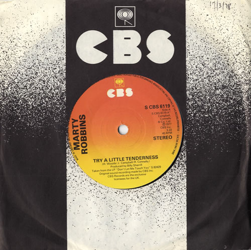 Marty Robbins Try A Little Tenderness 7" vinyl single (7 inch record / 45) UK M/R07TR558659