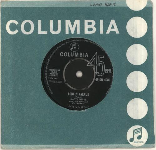 Marty Wilde Lonely Avenue 7" vinyl single (7 inch record / 45) UK YTM07LO749235
