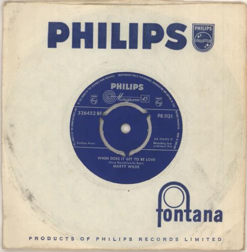 Marty Wilde When Does It Get To Be Love 7" vinyl single (7 inch record / 45) UK YTM07WH749241