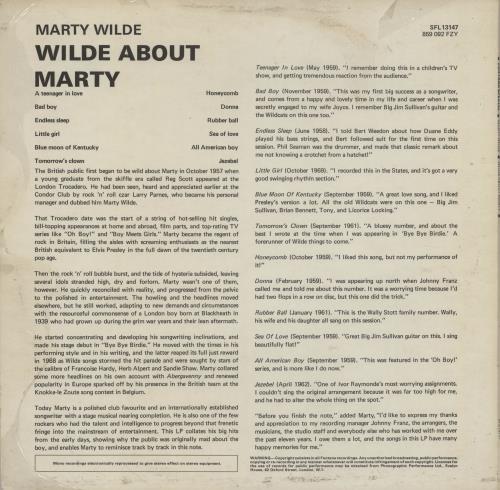 Marty Wilde Wilde About Marty vinyl LP album (LP record) UK YTMLPWI753911