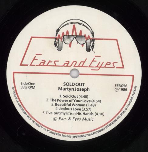 Martyn Joseph Sold Out vinyl LP album (LP record) UK JPHLPSO835138