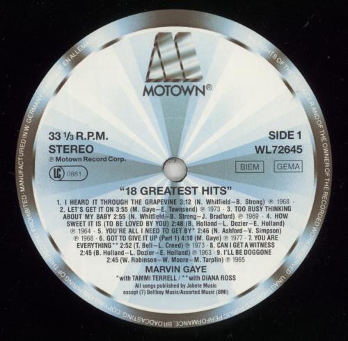 Marvin Gaye 18 Greatest Hits - Special Price Sticker vinyl LP album (LP record) German MVGLPGR874661