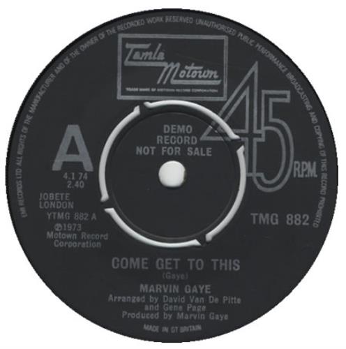 Marvin Gaye Come Get To This 7" vinyl single (7 inch record / 45) UK MVG07CO297041