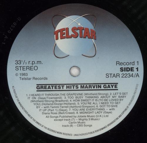Marvin Gaye Greatest Hits vinyl LP album (LP record) UK MVGLPGR425676