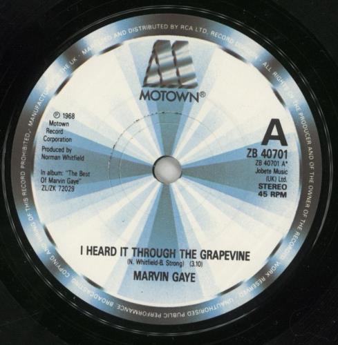 Marvin Gaye I Heard It Through The Grapevine 7" vinyl single (7 inch record / 45) UK MVG07IH276833
