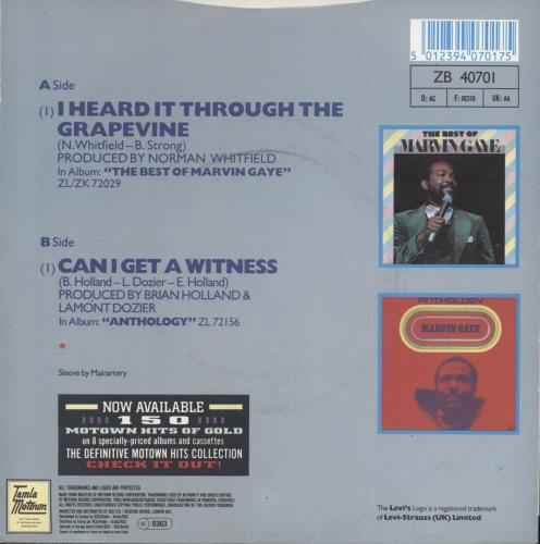 Marvin Gaye I Heard It Through The Grapevine 7" vinyl single (7 inch record / 45) UK MVG07IH276833