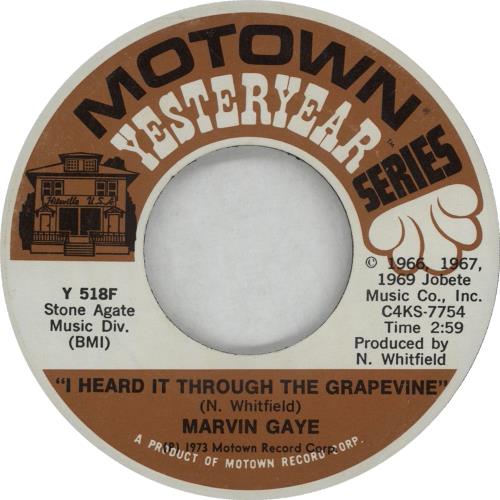 Marvin Gaye I Heard It Through The Grapevine 7" vinyl single (7 inch record / 45) US MVG07IH670489
