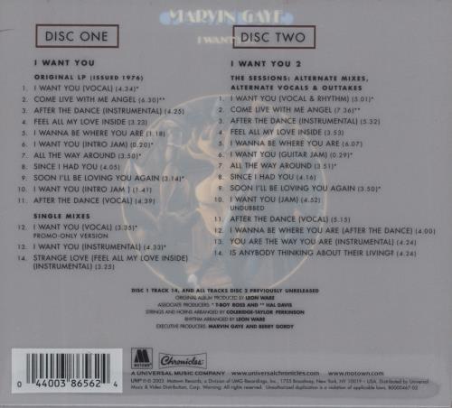 Marvin Gaye I Want You 2 CD album set (Double CD) US MVG2CIW252835