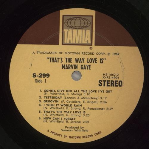 Marvin Gaye That's The Way Love Is vinyl LP album (LP record) US MVGLPTH882035