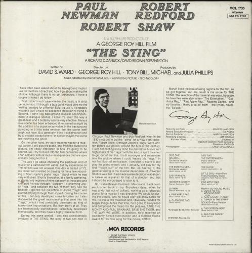 Marvin Hamlisch The Sting vinyl LP album (LP record) UK MH1LPTH624260