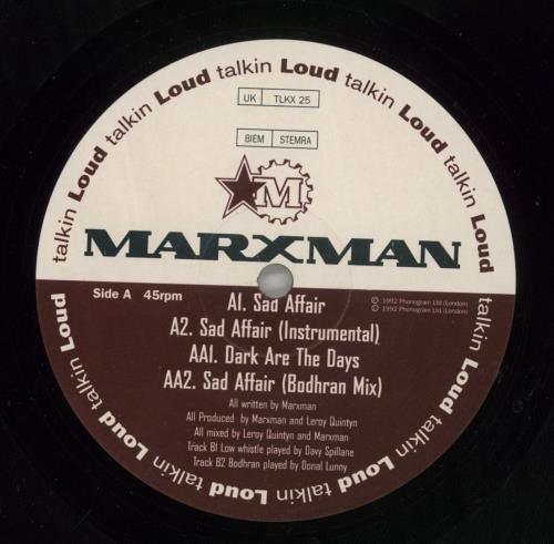 Marxman Sad Affair 12" vinyl single (12 inch record / Maxi-single) UK MXM12SA864970