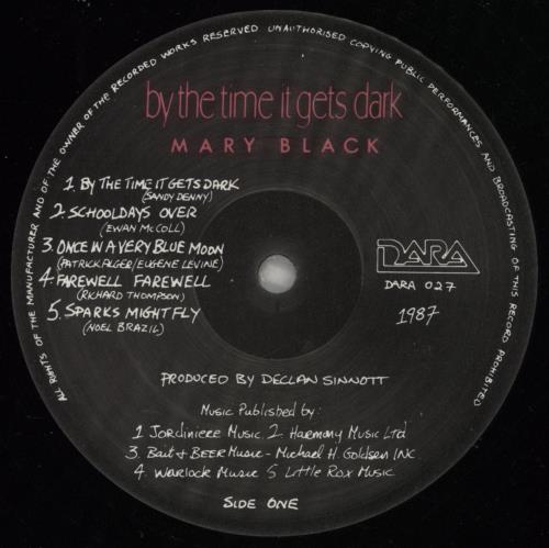 Mary Black By The Time It Gets Dark vinyl LP album (LP record) Irish MBKLPBY656319